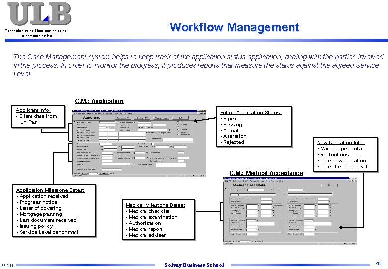 Workflow Management Technologies de l’information et de La communication The Case Management system helps