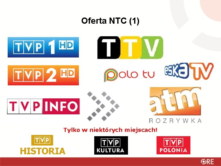 Oferta NTC (1) Tylko w niektórych miejscach! 