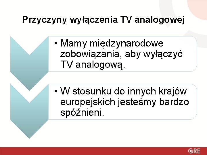 Przyczyny wyłączenia TV analogowej • Mamy międzynarodowe zobowiązania, aby wyłączyć TV analogową. • W