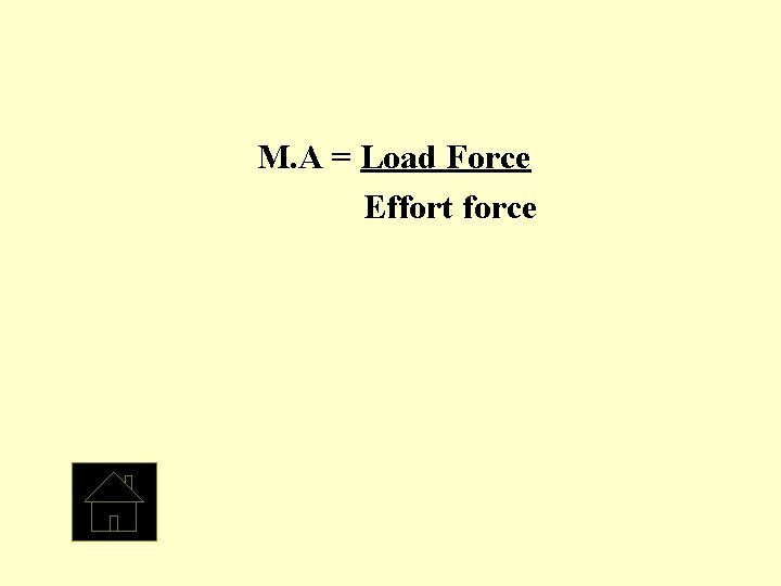 M. A = Load Force Effort force 
