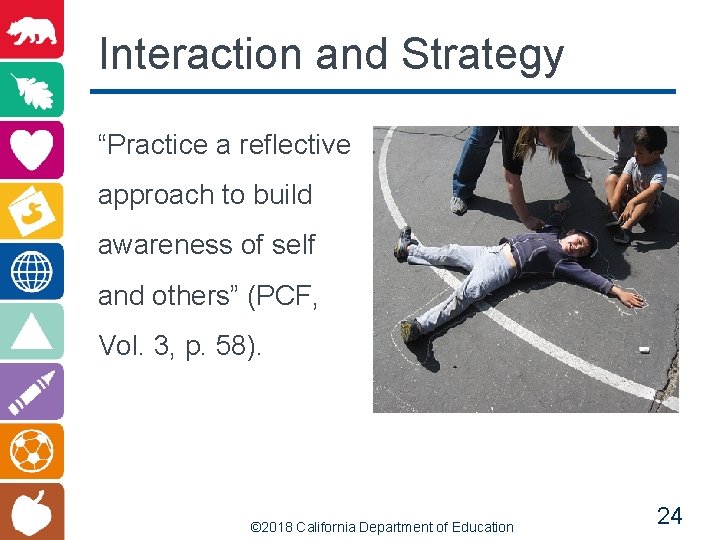 Interaction and Strategy (2) “Practice a reflective approach to build awareness of self and