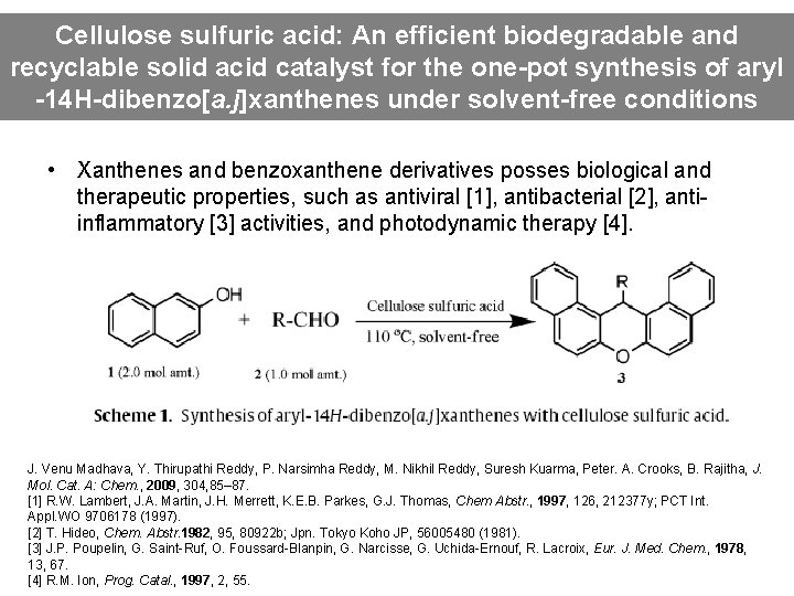 Cellulose sulfuric acid: An efficient biodegradable and recyclable solid acid catalyst for the one-pot
