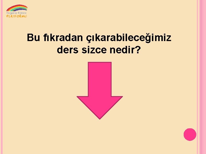 Bu fıkradan çıkarabileceğimiz ders sizce nedir? 