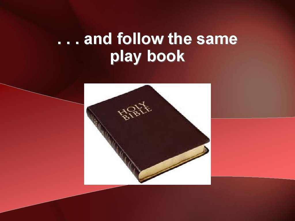. . . and follow the same play book 