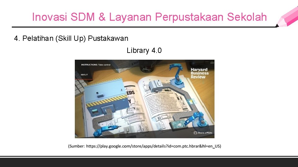 Inovasi SDM & Layanan Perpustakaan Sekolah 4. Pelatihan (Skill Up) Pustakawan Library 4. 0
