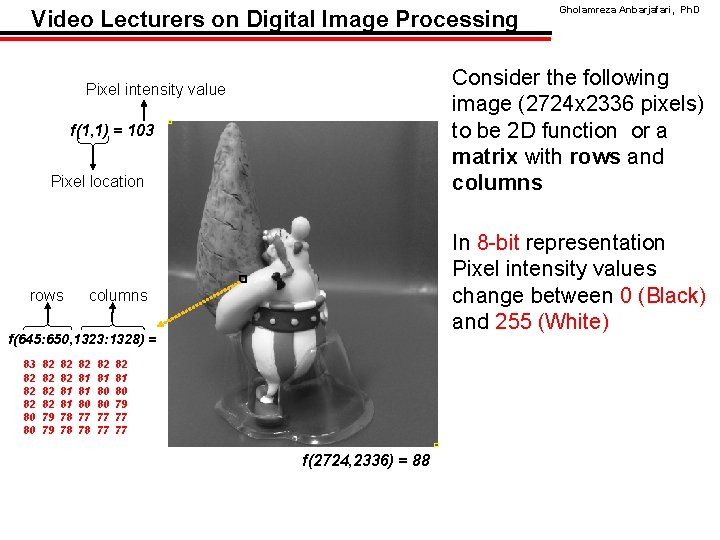 Video Lecturers on Digital Image Processing Consider the following image (2724 x 2336 pixels)