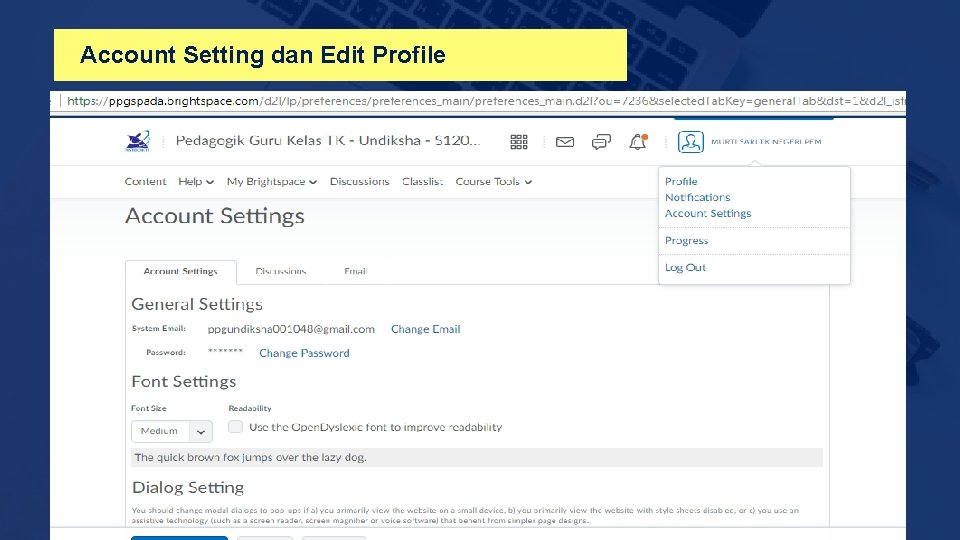 Account Setting dan Edit Profile 