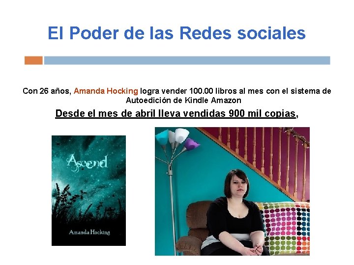 El Poder de las Redes sociales Con 26 años, Amanda Hocking logra vender 100.