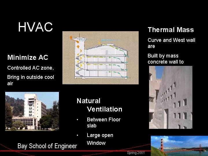 HVAC Thermal Mass Curve and West wall are Built by mass concrete wall to