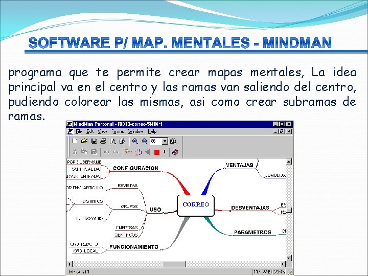 programa que te permite crear mapas mentales, La idea principal va en el centro