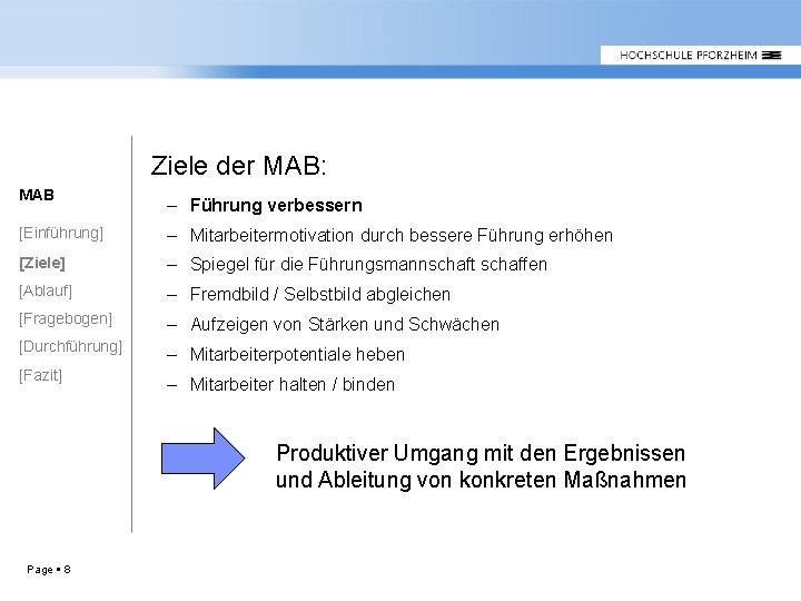Ziele der MAB: MAB – Führung verbessern [Einführung] – Mitarbeitermotivation durch bessere Führung erhöhen