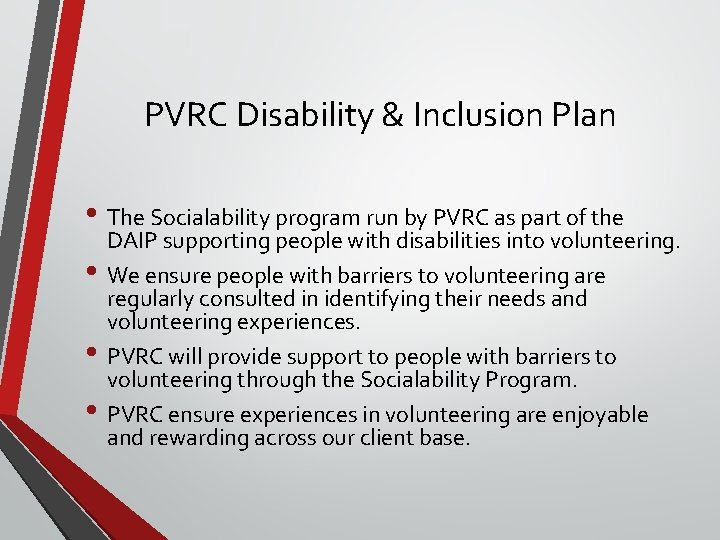 PVRC Disability & Inclusion Plan • The Socialability program run by PVRC as part
