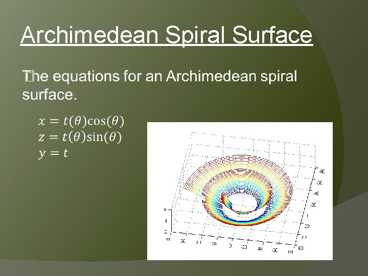 Archimedean Spiral Surface � 