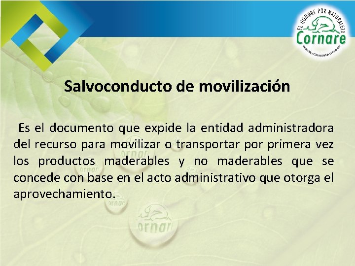 Salvoconducto de movilización Es el documento que expide la entidad administradora del recurso para