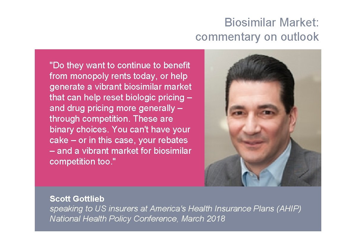Biosimilar Market: commentary on outlook "Do they want to continue to benefit from monopoly