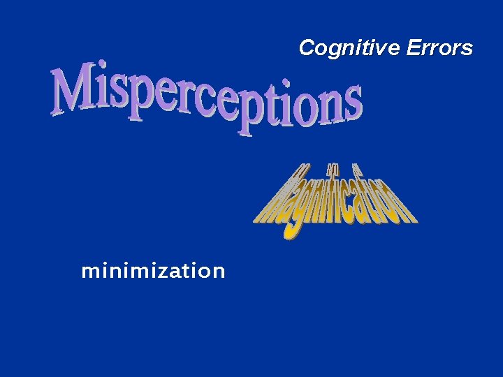 Cognitive Errors minimization 