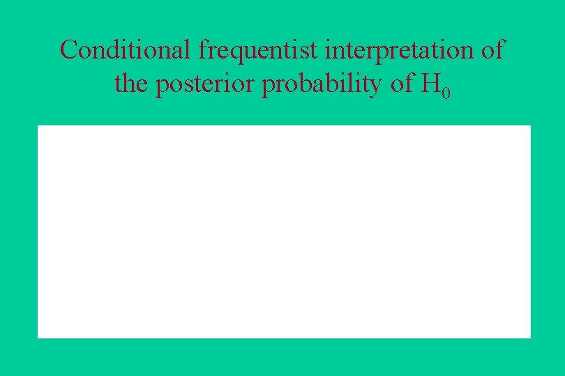 Conditional frequentist interpretation of the posterior probability of H 0 