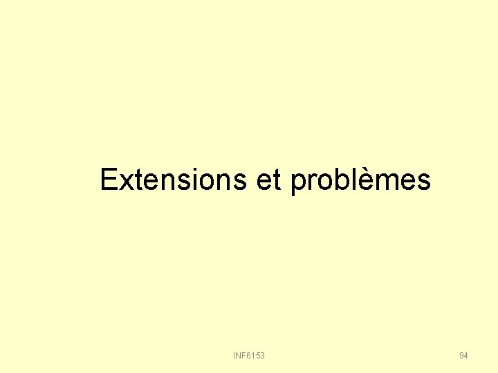 Extensions et problèmes INF 6153 94 