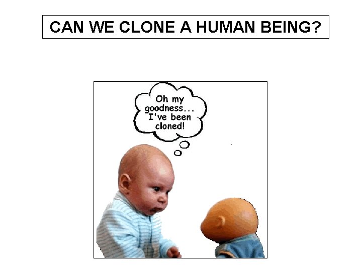 CAN WE CLONE A HUMAN BEING? 