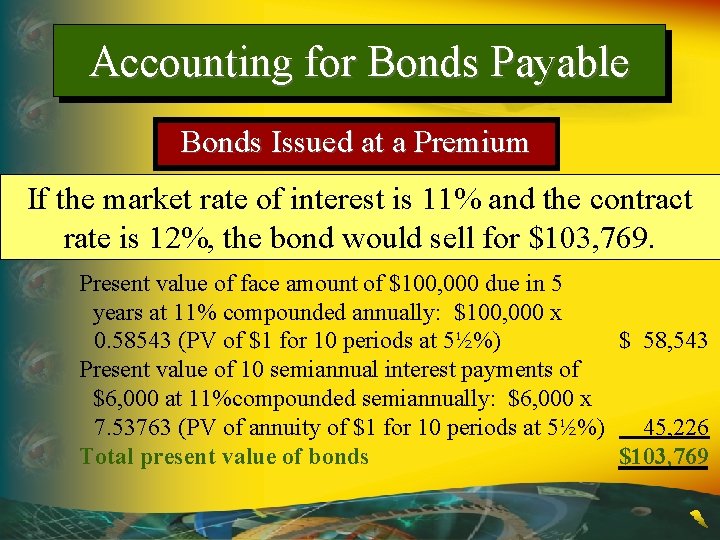 Accounting for Bonds Payable Bonds Issued at a Premium If the market rate of