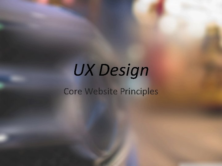 UX Design Core Website Principles 