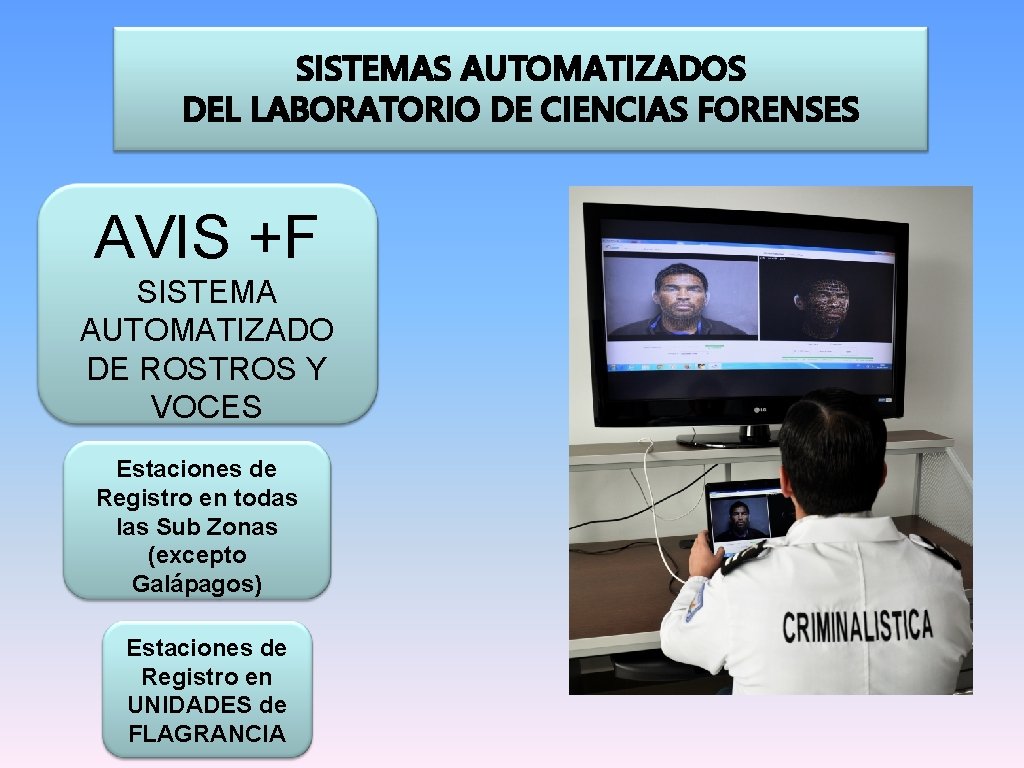 SISTEMAS AUTOMATIZADOS DEL LABORATORIO DE CIENCIAS FORENSES AVIS +F SISTEMA AUTOMATIZADO DE ROSTROS Y SISTEMAS AUTOMATIZADOS DEL LABORATORIO DE CIENCIAS FORENSES AVIS +F SISTEMA AUTOMATIZADO DE ROSTROS Y