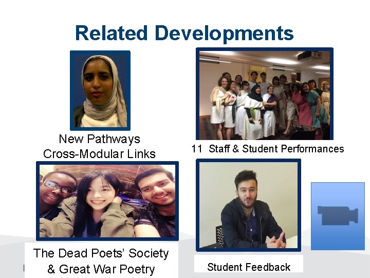 Related Developments New Pathways Cross-Modular Links The Dead Poets’ Society & Great War Poetry