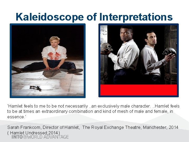 Kaleidoscope of Interpretations ‘Hamlet feels to me to be not necessarily. . an exclusively