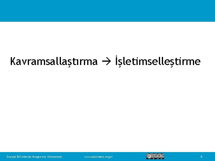 Kavramsallaştırma İşletimselleştirme Sosyal Bilimlerde Araştırma Yöntemleri www. acikders. org. tr 9 