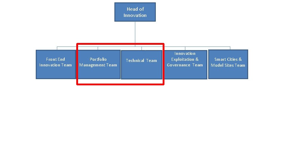 Head of Innovation Front End Innovation Team Portfolio Management Team Technical Team Innovation Exploitation