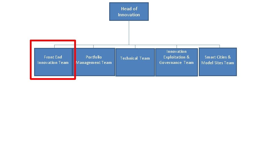 Head of Innovation Front End Innovation Team Portfolio Management Team Technical Team Innovation Exploitation