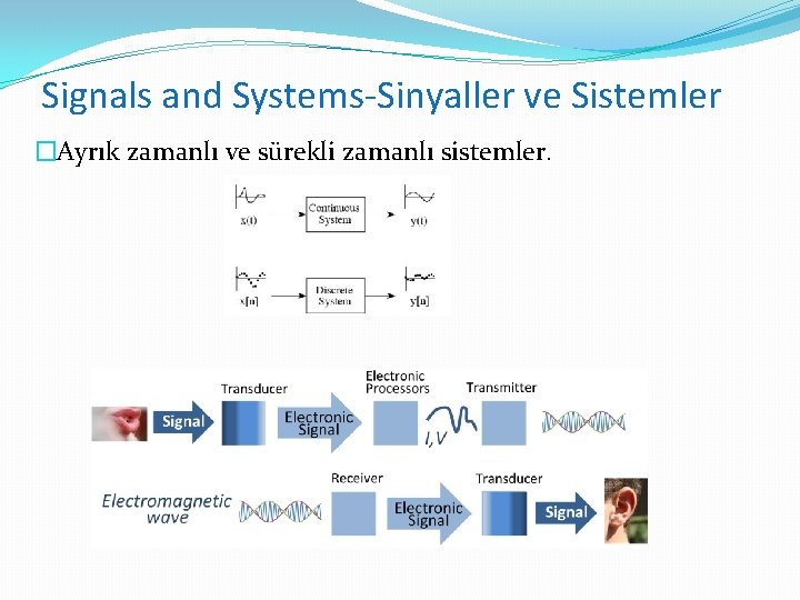 Signals and Systems-Sinyaller ve Sistemler �Ayrık zamanlı ve sürekli zamanlı sistemler. 