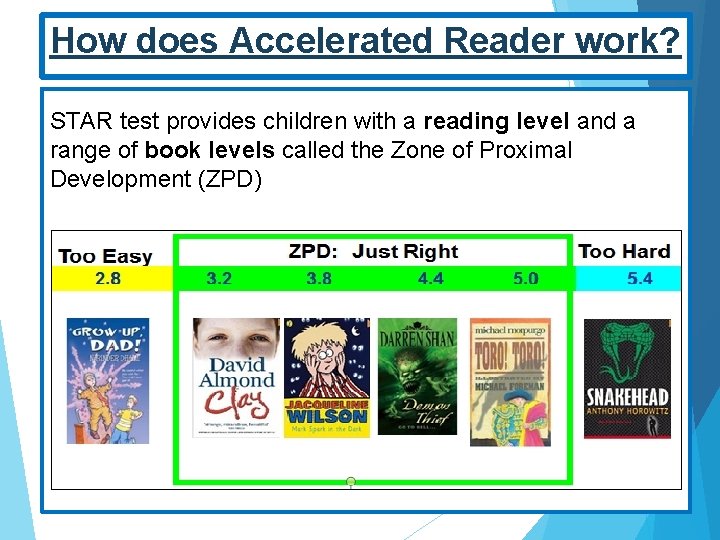 How does Accelerated Reader work? STAR test provides children with a reading level and