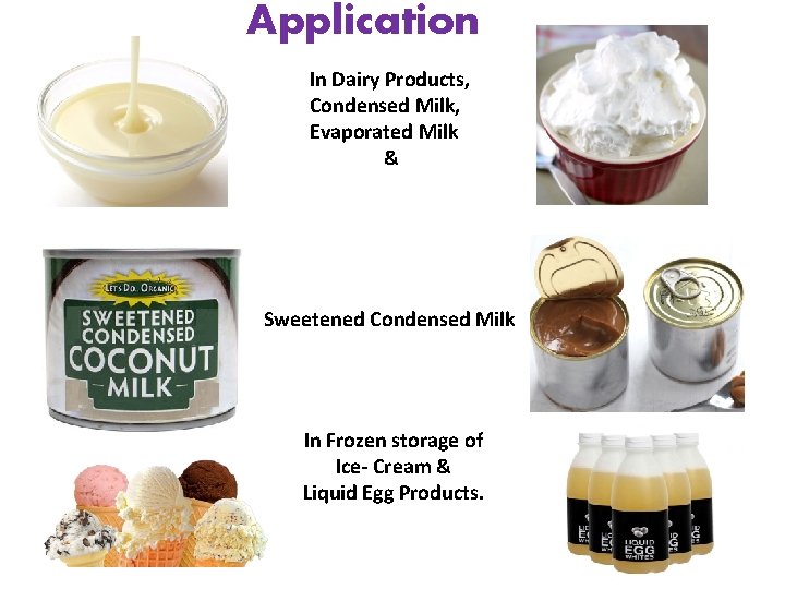 Application In Dairy Products, Condensed Milk, Evaporated Milk & Sweetened Condensed Milk In Frozen