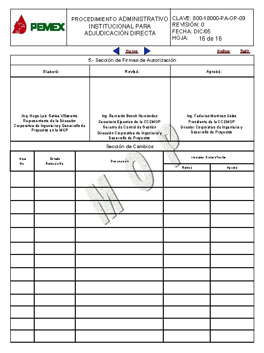 PROCEDIMIENTO ADMINISTRATIVO CLAVE: 800 -18000 -PA-OP-09 PROCEDIMIENTO ADMINISTRATIVO REVISIÓN: 0 INSTITUCIONAL PARA PLANEACIÓN DE