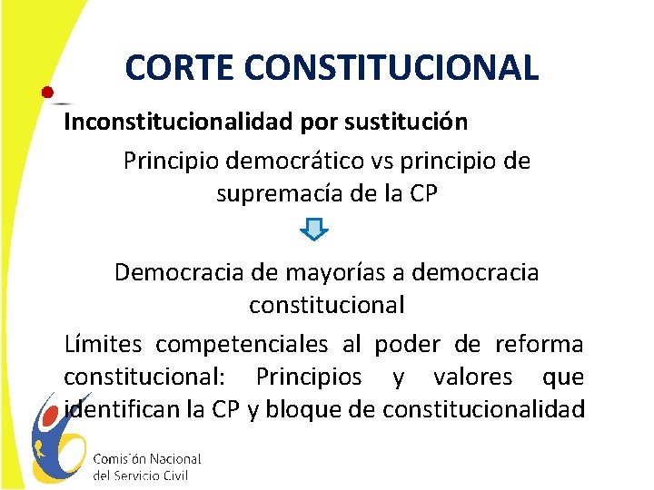 CORTE CONSTITUCIONAL Inconstitucionalidad por sustitución Principio democrático vs principio de supremacía de la CP