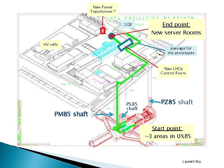 New Power Transformer ? SG 8 HV cells End point: New server Rooms passage