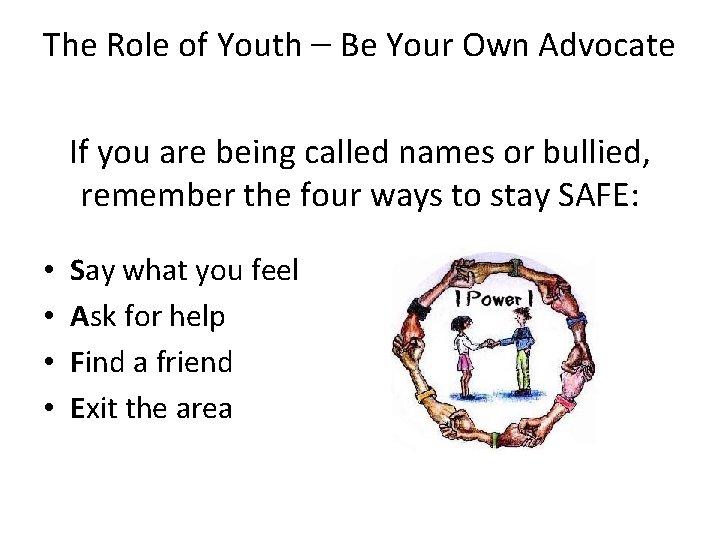 The Role of Youth – Be Your Own Advocate If you are being called