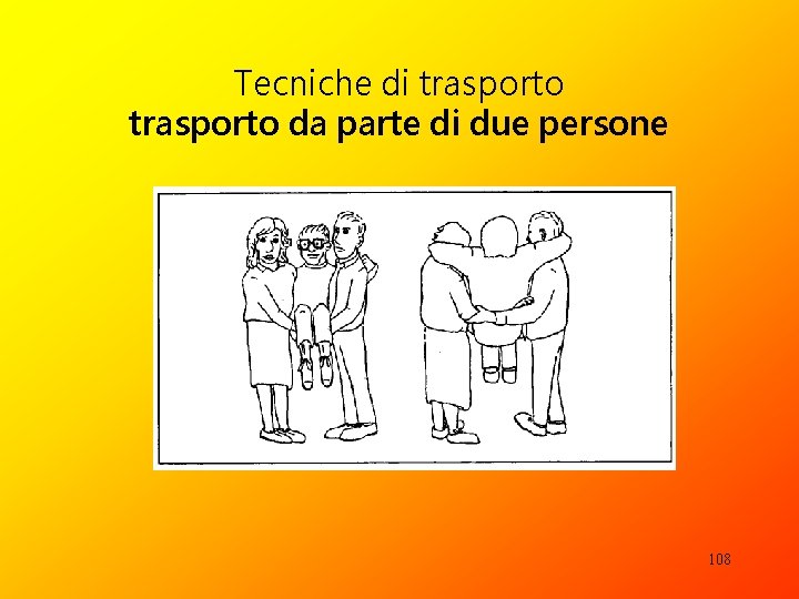 Tecniche di trasporto da parte di due persone 108 