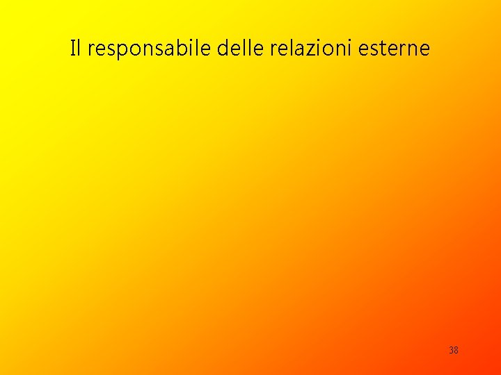 Il responsabile delle relazioni esterne 38 