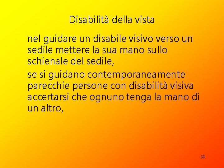 Disabilità della vista nel guidare un disabile visivo verso un sedile mettere la sua