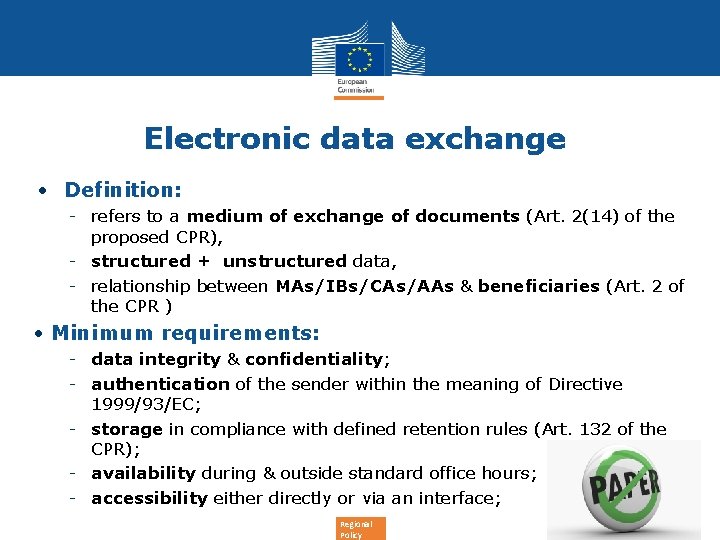 Electronic data exchange • Definition: - refers to a medium of exchange of documents