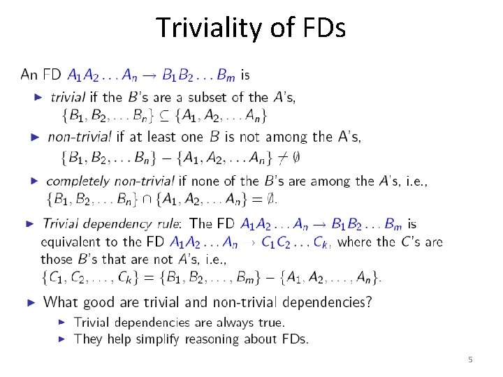 Triviality of FDs 5 