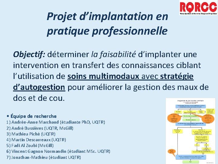 Projet d’implantation en pratique professionnelle Objectif: déterminer la faisabilité d’implanter une intervention en transfert