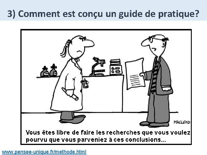 3) Comment est conçu un guide de pratique? www. pensee-unique. fr/methode. html 