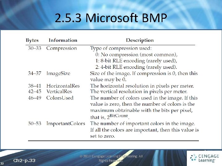 2. 5. 3 Microsoft BMP 22 Ch 2 -p. 33 © 2010 Cengage Learning