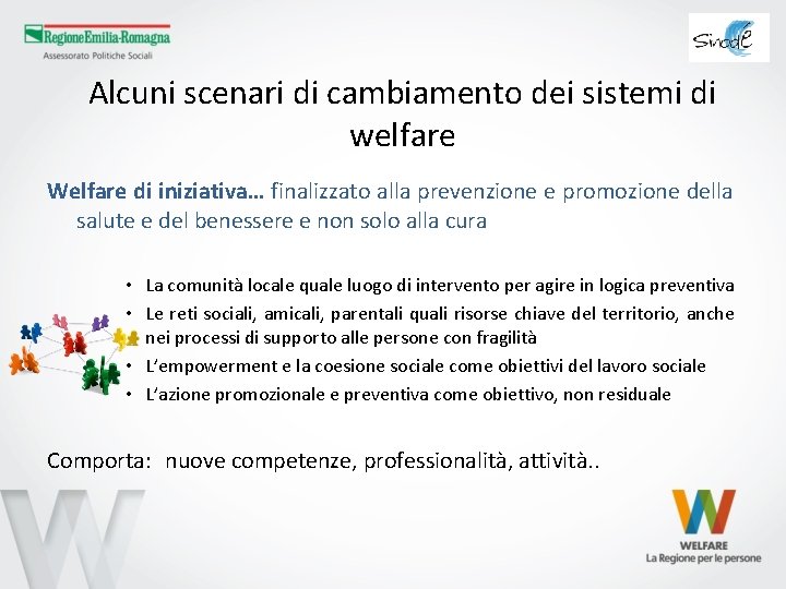 Alcuni scenari di cambiamento dei sistemi di welfare Welfare di iniziativa… finalizzato alla prevenzione