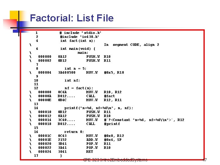 Factorial: List File      1 2 4 # include "