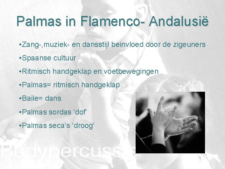 Palmas in Flamenco- Andalusië • Zang-, muziek- en dansstijl beinvloed door de zigeuners •