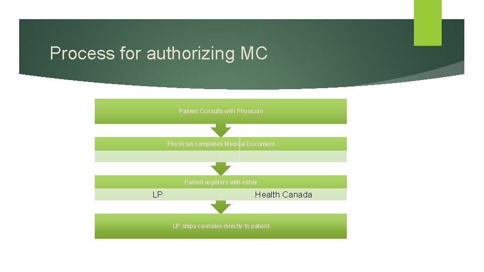 Process for authorizing MC Patient Consults with Physician completes Medical Document Patient registers with